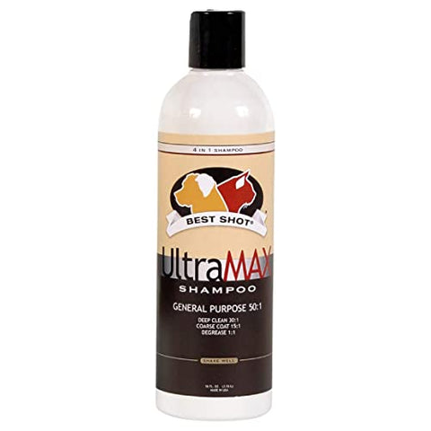 Best Shot UltraMAX Pro 4-in-1 Shampoo, Versatile Pet Shampoo, Ideal Pet Grooming Supplies, Ready to Use, Sweet Pea Essence, 17 Oz.