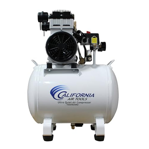 California Air Tools 10020CHAD-22060 2.0 HP Ultra Quiet, Oil-Free Air Compressor, 10 Gallon Tank Capacity, 70 dB Noise Level, Electric, Portable, with Automatic Drain Valve, 220V / 60Hz