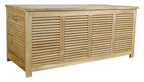 Anderson Teak CB-001 Amberly Cushion Outdoor Storage Box, Natural