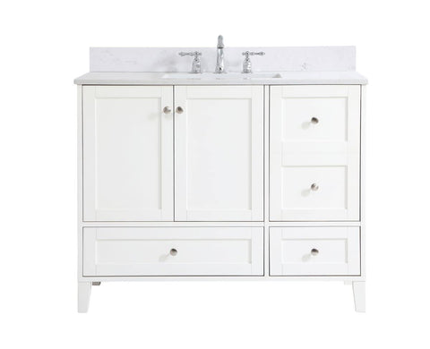 Elegant Decor Sommerville 42" MDF Single Bathroom Vanity with Backsplash - White