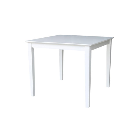 International Concepts Solid Wood Top Table - Dining Height - in White
