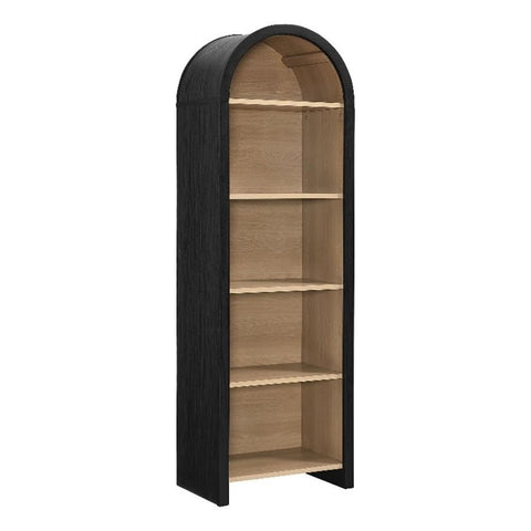 Modway Evie Modern Arched Narrow Bookcase in Black - 71 Inch Open Shelf Display Cabinet - Stylish 5-Tier Bookshelf for Living Room, Dining Room, or Home Office