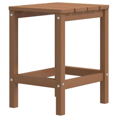 vidaXL Patio Adirondack Table, Brown, Weather-Resistant HDPE, Outdoor/Indoor Use, Durable Material, Minimal Maintenance, Sturdy Tabletop, 15"x15"x18.1"