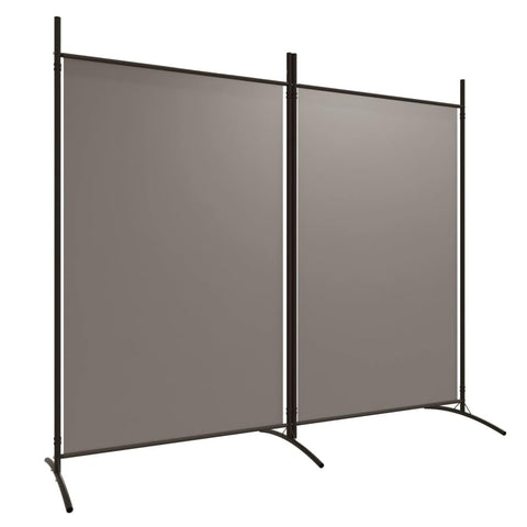vidaXL 2-Panel Room Divider in Anthracite - Fabric and Iron Partition for Space Management and Decor