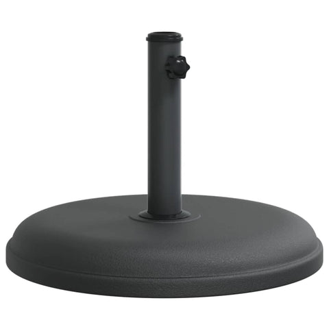 vidaXL Round Parasol Base 17.5"x12.2" - Umbrella Stand for Ã˜1.3/1.4"/1.5" Poles, Black, Concrete-Filled Plastic Shell, Iron Tube, 33.1lb, Tightening Knob, Outdoor Stability, Assembly Required