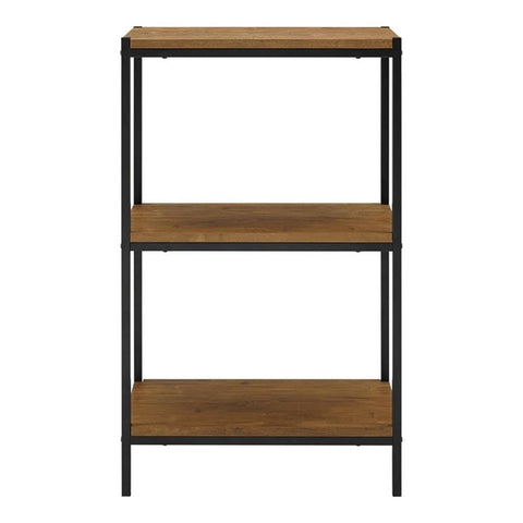 Caffoz 3-Tier Wood Bookshelf with Open Shelves in Mahogany Brown