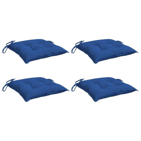 vidaXL Chair Cushions Set of 4 - Blue Oxford Fabric, Water- Patio/Garden Chair Pads 15.7"x15.7"x2.8" with Ties for Secure Fit, Indoor & Outdoor Use