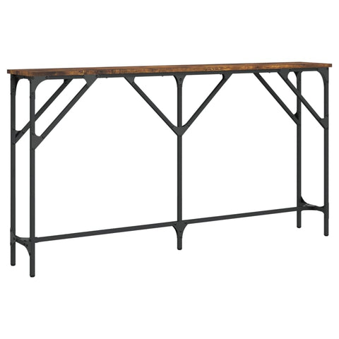 vidaXL Smoked Oak Console Table - Industrial Design with Sturdy Tabletop, Adjustable Feet for Stability - Entryway, Living Room, Hallway Furniture'
