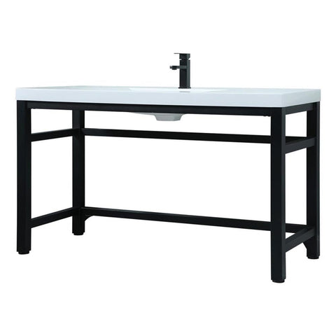 Elegant Kitchen and Bath Raya 54" Metal & Resin Single Bathroom Vanity in Black