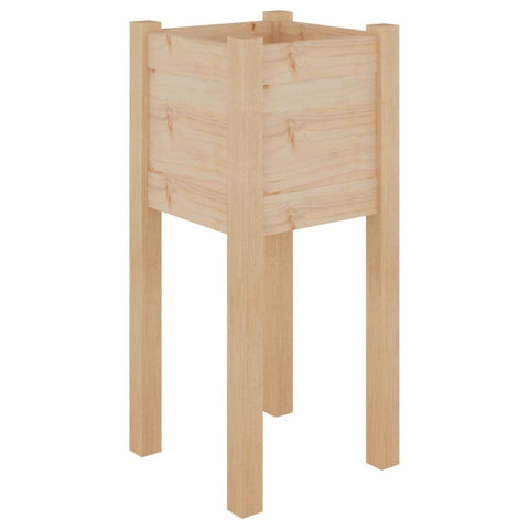 vidaXL Solid Pine Wood Garden Planter - Outdoor Raised Bed Box for Plants and Flowers - Square, Durable and Weather - Brown, 12.2"x12.2"x27.6"