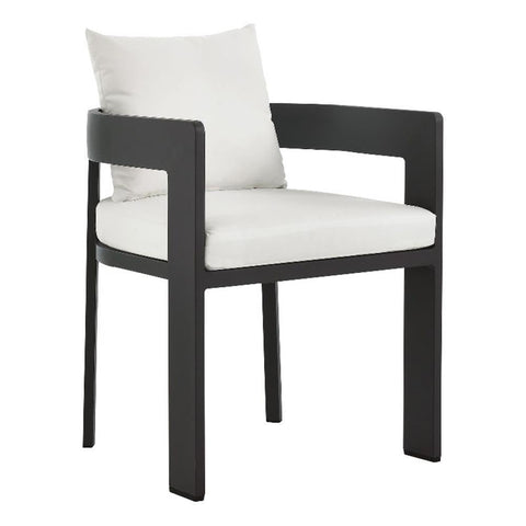 Modway Tahoe Outdoor Patio Powder-Coated Aluminum Fabric Dining Chair in Gray White