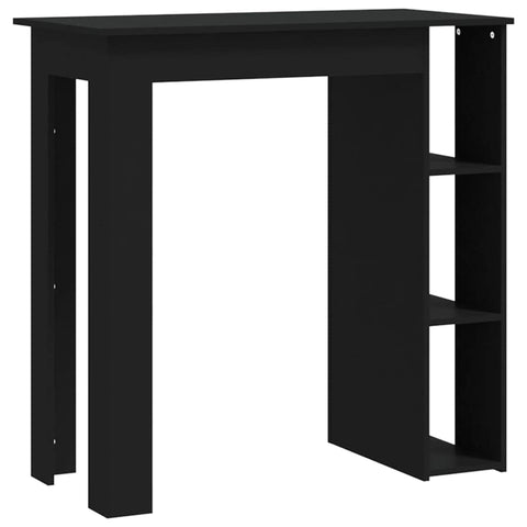 vidaXL Bar Table with Shelf Black 40.2"x19.7"x40.7" Chipboard
