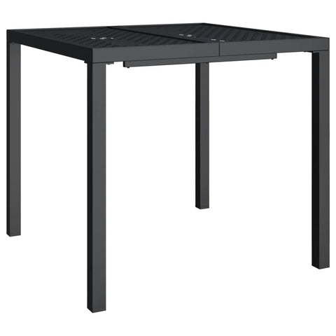 vidaXL Patio Dining Table Anthracite with Mesh Design â€“ Outdoor Steel Furniture for Patio, Garden, Deck, and Living Area