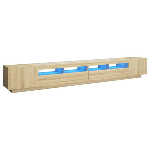 vidaXL Sleek Living Room Storage, Sturdy Wall-Mounted Cabinet, Rectangular TV Stand with USB Lights, Space-Saving Style