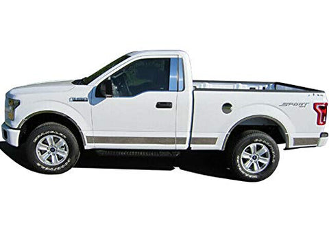QAA Is Compatible With 2015-2020 Ford F-150 10 Piece Stainless Rocker Panel Trim, Upper Kit, 4.5" Width TH55308
