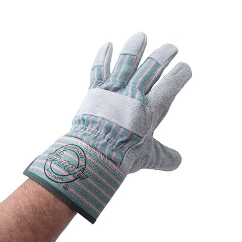 Brock 12 Pairs 1 Dozen Heavy Material Work Safety Gloves Double Layer Leather Split Palm for Auto Warehouse Industrial Gardening General Purpose