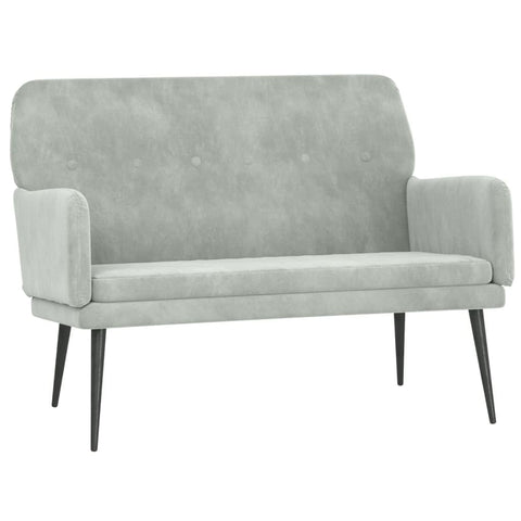 vidaXL Light Gray Bench with Velvet Upholstery, Modern Design, Comfortable Foam Filling, Durable Metal & Plywood Construction