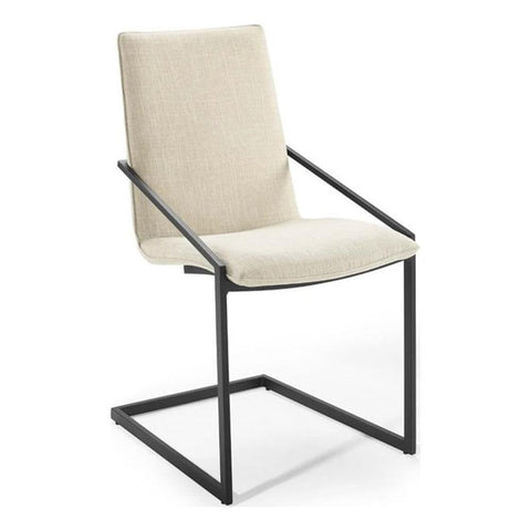 Modway Pitch Upholstered Fabric Dining Armchair, Black Beige
