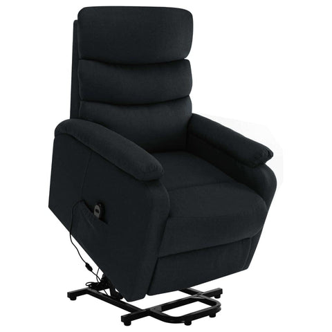 vidaXL Stand-up Massage Recliner Black Fabric