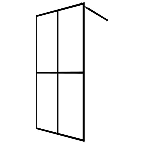 vidaXL Walk-in Shower Enclosure, Bathroom Wall Panel with Adjustable Supporting Bar, Shower Screen, Shower Wall, Black Frame Frosted Tempered Glass