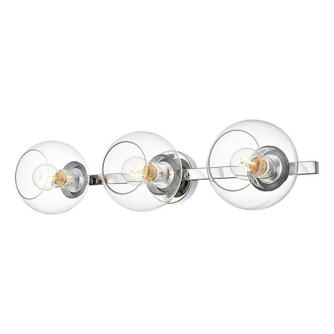 Living District Rogelio 3-Light Iron & Glass Bath Sconce in Chrome/Clear