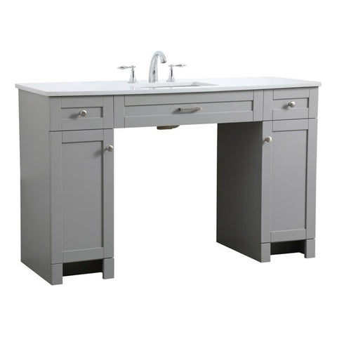 Elegant Kitchen and Bath Cooper 54" Solid Wood Bathroom Vanity in Gray
