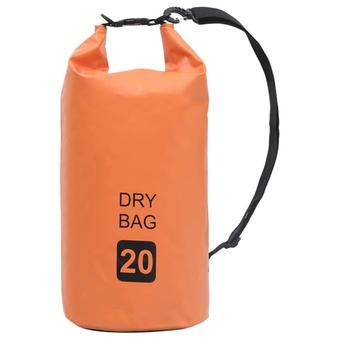 vidaXL Compact Waterproof Dry Bag- PVC Material, Adjustable Shoulder Strap, Lightweight, Dust and Sand Protection, Outdoor Use, Orange, 14.2" x 24"