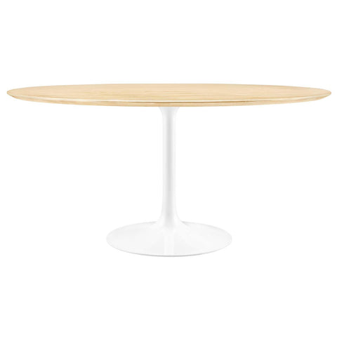Modway Lippa Dining Table, 60", White Natural