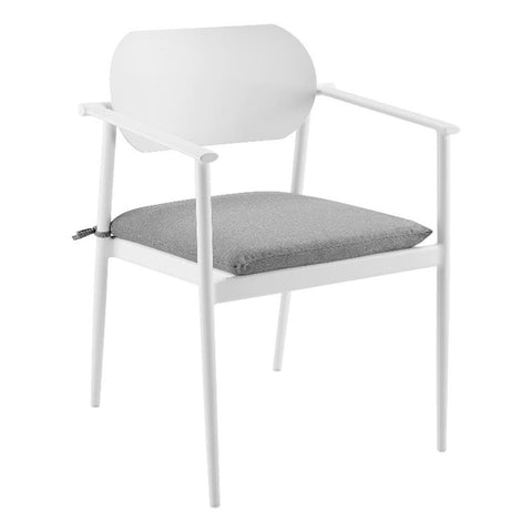 Modway Aeris Outdoor Aluminum Dining Chairs Set of 2 in White