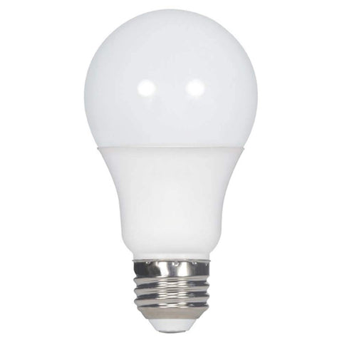 Satco S9704 Medium LED Light Bulb, A19, 3000K, Dimmable, 4.31 inches, Frosted White Finish