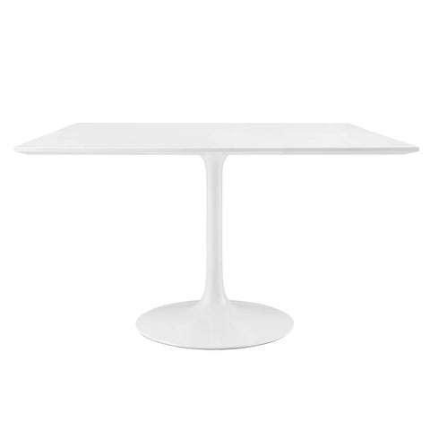 Modway Lippa Square 48" Mid-Century Modern Dining Table in White