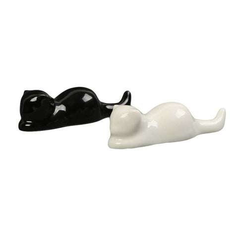 White/Black Cat Writing Brush Holder Calligraphy Drawing Art Brush Holder Rack