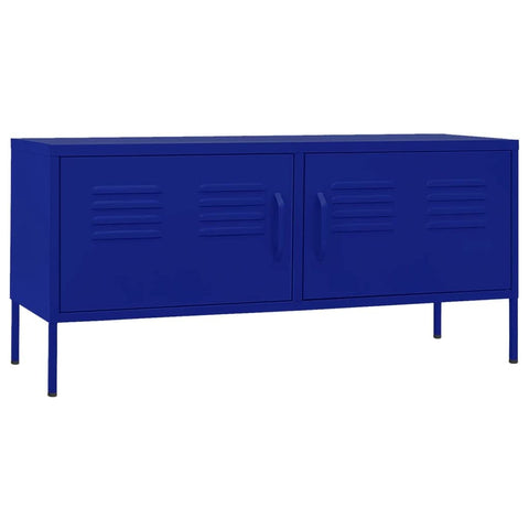 vidaXL - Navy Blue Steel TV Stand, Adjustable Height, Spacious, Organised Cable Management, Industrial Style - 41.3"x13.8"x19.7"