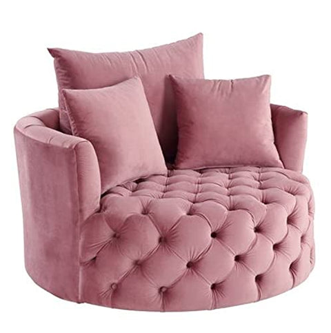 Zunyas Pink Velvet Tufted Accent Chair by Acme
