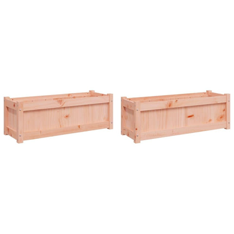vidaXL Garden Planters - Outdoor Flower Box for Terrace, Patio, Balcony - 2 Pcs - Solid Untreated Douglas Wood - 35.4"x12.2"x12.2"
