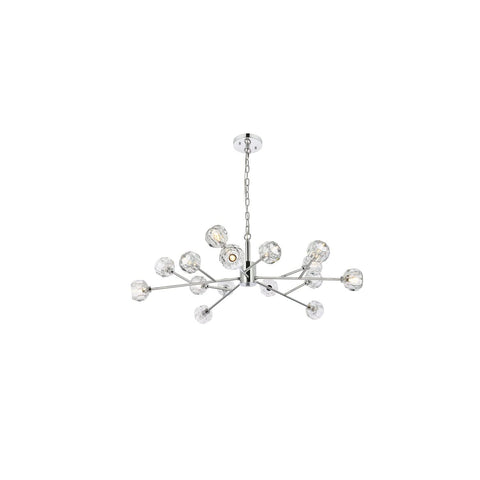Elegant Lighting Graham 15-Light Modern Crystal Pendant in Chrome