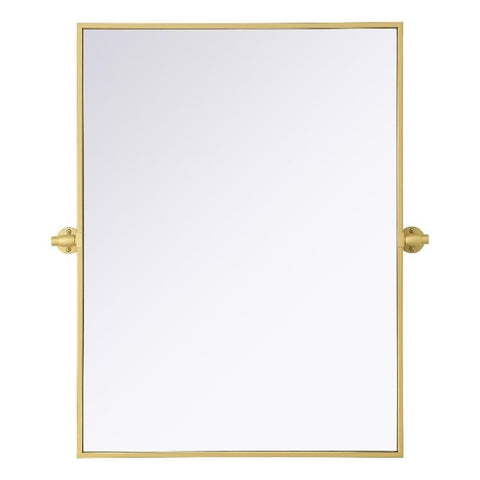 Elegant Kitchen and Bath Amoura 24X32 Pivot Mirror in Brass