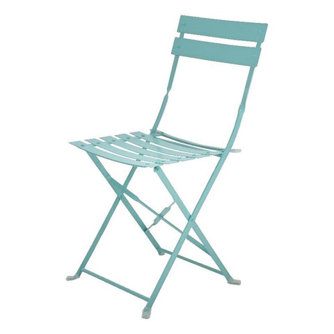 Folding Metal Bistro Chair (Set of 2) - Teal