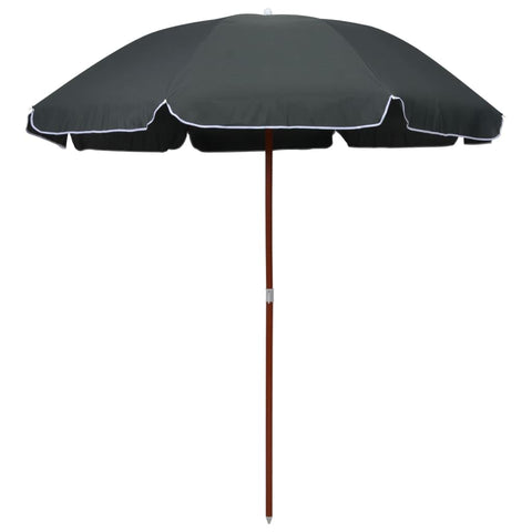vidaXL- High-performance Parasol | Round, Anthracite 94.5" Parasol with Steel Pole | Outdoor Umbrella | UV protective & Anti-fade Polyester | Durable with Wood-color coating