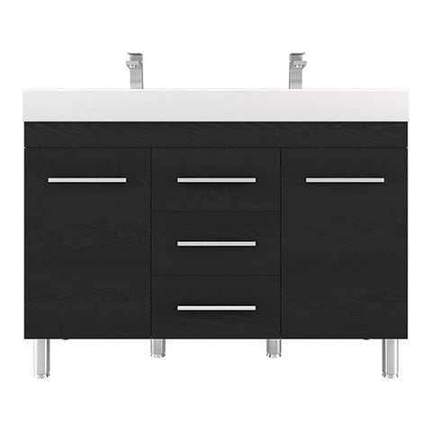 Alya Bath Ripley 48" Modern Wood Double Vanity with Acrylic Sink in Black