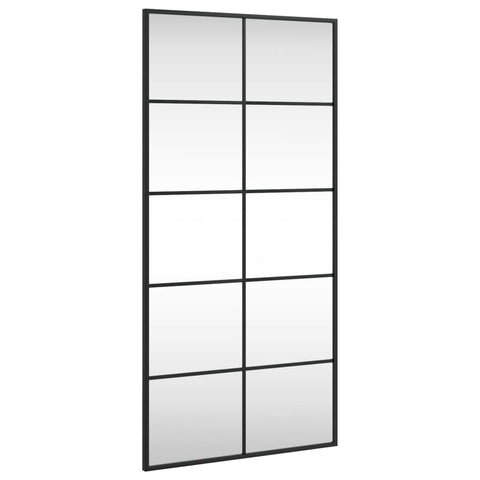 vidaXL Mirror, Wall Mounted Vanity Mirror, Decorative Hanging Mirror for Bathroom Bedroom Living Room, Make up Mirror, Black Rectangle Iron