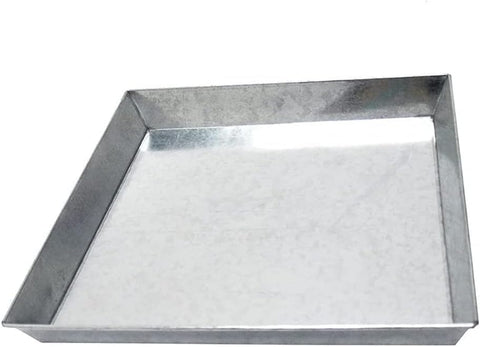 Oakestry Adjustable Fireplace Ash Pan Tray Galvanized Steel Ember Catcher for Up to 24-inch Grates Durable Silver Pan for Easy Clean Up & Fireplace Maintenance