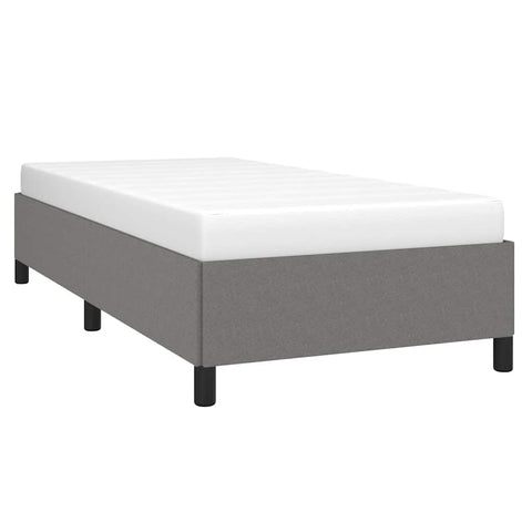 vidaXL Twin XL Size Bed Frame with Plywood Slats, Platform Bed Frame, Fabric Upholstered Mattress Foundation, No Box Spring Needed & Easy Assembly, Dark Gray, Without Mattress