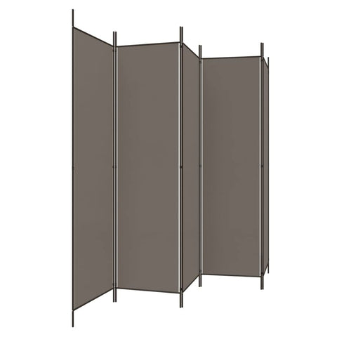 vidaXL 5-Panel Room Divider/Partition Screen - Anthracite Color, Breathable and Durable Fabric Material, Foldable, Ideal for Home or Office Use