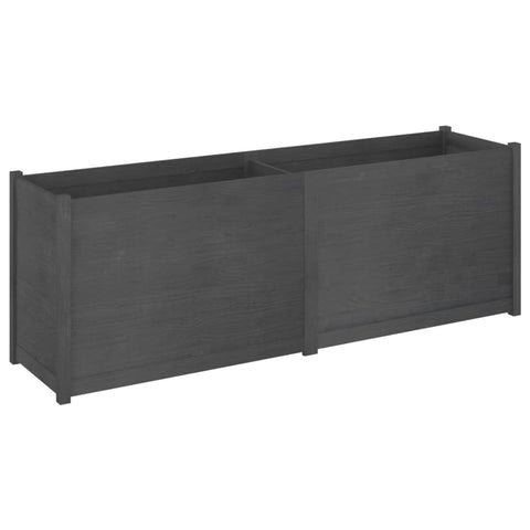 vidaXL Outdoor Solid Pine Wood Garden Planter - Weather - Gray, Raised Bed for Flower and Plant Gardening - Requires Assembly - Size: 78.7"x19.7"x27.6"