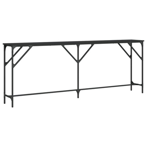 vidaXL Black Console Table in Industrial Style, Engineered Wood and Metal, Ideal for Entryway, Living Room, or Hallway
