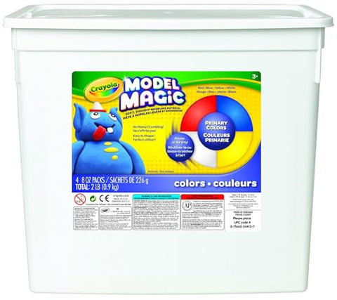 Crayola Model Magic (2lb Bucket), Modeling Clay Alternative, Primary Colors, Air Dry Clay for Kids, Classrooms Supplies, 3+