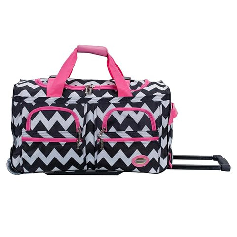 Rockland unisex-adult Rolling Duffel Bag, Pink Giraffe, 22-Inch