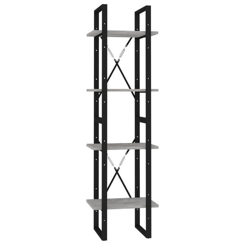 vidaXL 4-Tier Book Cabinet Concrete Gray 15.7"x11.8"x55.1" Chipboard