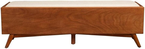 Alpine Furniture Flynn Mid Century Bench, 59" W x 15" D x 18.5" H, Acorn